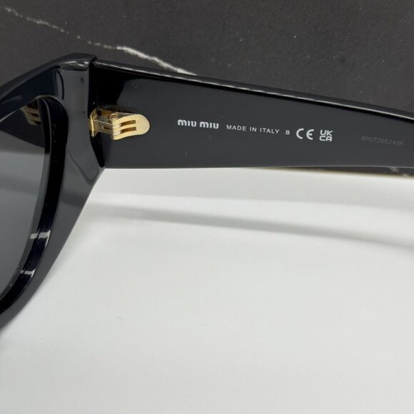 NEW MIU MIU WOMEN MU06YS 1AB5S0 SUNGLASSES BLACK EYEWEAR SMU 06Y 1AB5S0 - Picture 10 of 11